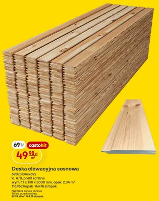 Deska elewacyjna sosnowa promocja w Castorama