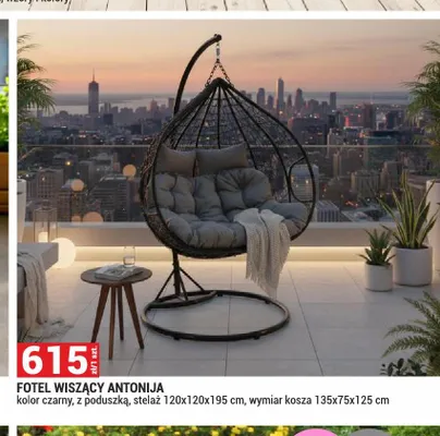 Fotel wiszący Antonija promocja w Merkury Market