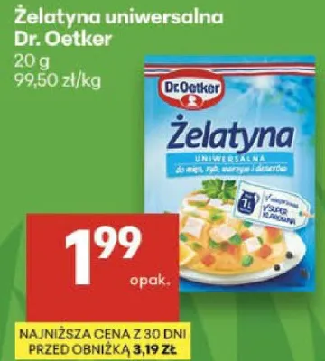 Żelatyna uniwersalna Dr. Oetker promocja w Delikatesy Centrum