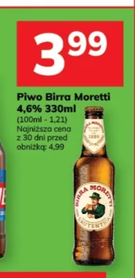 Piwo Birra Moretti 4,6% promocja w Hitpol