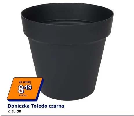 Doniczka Toledo czarna promocja w Action