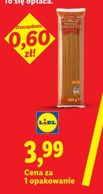 Makaron spaghetti pełnoziarnisty Combino promocja w Lidl