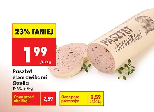 Pasztet z borowikami Gzella promocja w Biedronka