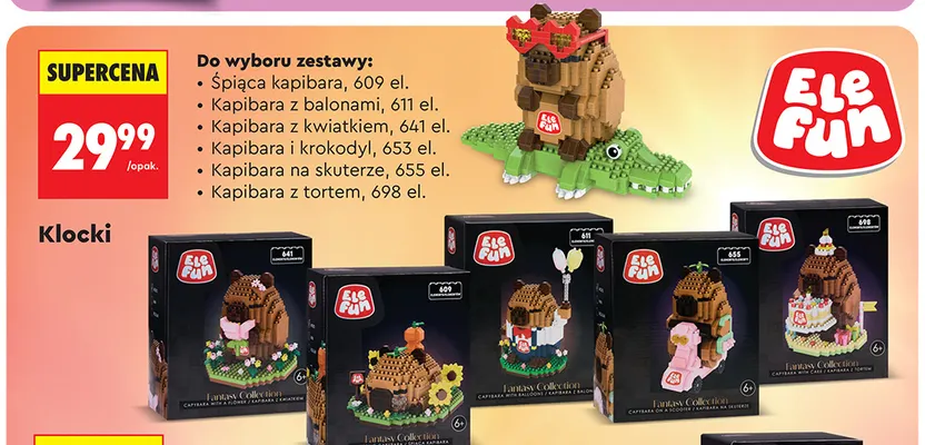Klocki Kapibara i krokodyl 653 el. EleFun promocja w Biedronka