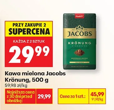 Kawa mielona Jacobs Kronung promocja w Biedronka