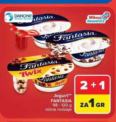 Jogurt Danone Fantasia z wiśniami promocja w Carrefour