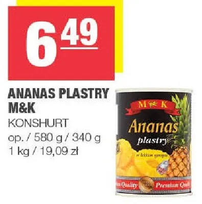 Ananas plastry promocja w SPAR
