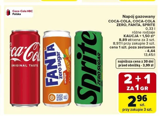 Napój gazowany Sprite Zero Sugar promocja w Carrefour Market