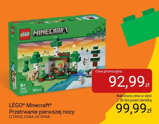 Klocki LEGO Minecraft Przetrwanie pierwszej nocy 21593 promocja w Smyk