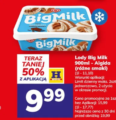Lody Big Milk Algida promocja w Hitpol