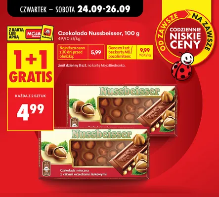 Czekolada Nussbeisser promocja w Biedronka