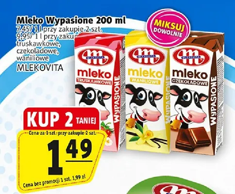 Mleko Wypasione czekoladowe Mlekovita promocja w Prim Market