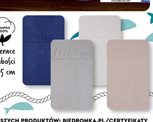 Prześcieradło bawełniane jersey Smukee 200x200 cm promocja w Biedronka
