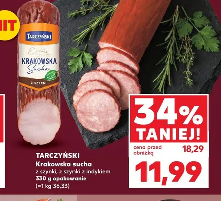 Krakowska sucha z szynki z indykiem Tarczyński promocja w Kaufland