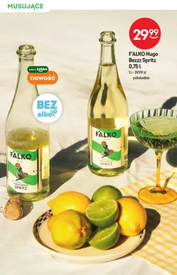 Wino bezalkoholowe Drink bezalkoholowy F'ALKO Hugo Bezzz Spritz promocja w Żabka