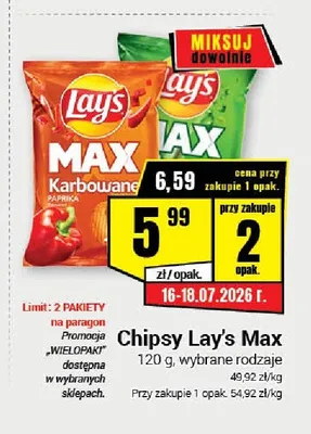 Chipsy Lay's Max Paprika promocja w Premium Nasz Sklep