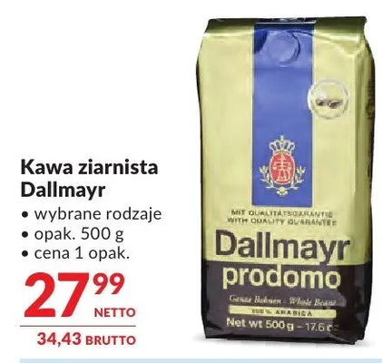Kawa ziarnista Dallmayr promocja w Makro