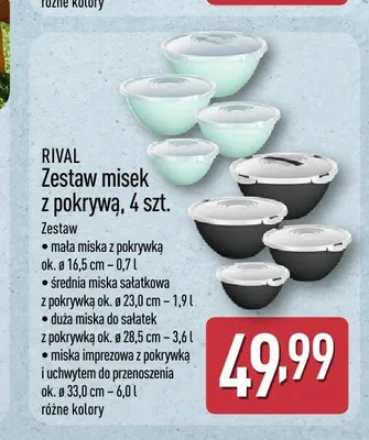 Zestaw misek z pokrywą Rival zielony promocja w Aldi