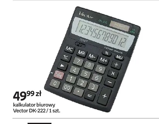 Kalkulator biurowy Vector DK-222 promocja w Empik