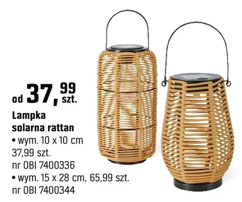 Lampka solarna rattan promocja w OBI