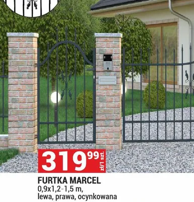 Furtka Marcel 0,9x1,2-1,5 m, lewa, prawa, ocynkowana promocja w Merkury Market