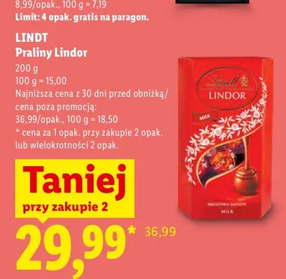Praliny Lindor Lindt promocja w Lidl