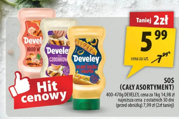 Sos Czosnkowy Develey promocja w Arhelan