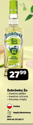 Napój alkoholowy Żubrówka Żu kwaśne jabłko promocja w Netto