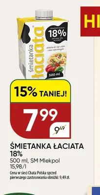 Śmietanka Łaciata 18% promocja w Chata Polska