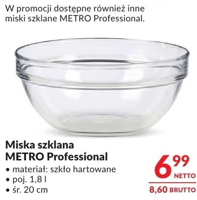 Miska szklana METRO Professional promocja w Makro