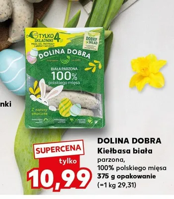 Kiełbasa biała parzona, 100% polskiego mięsa promocja w Kaufland