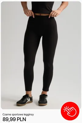 Legginsy sportowe Cropp czarne promocja w Cropp