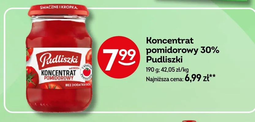 Koncentrat pomidorowy 30% Pudliszki promocja w Żabka