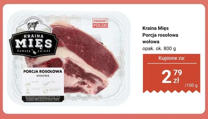 Porcja rosołowa wołowa Kraina Mięs promocja w Biedronka