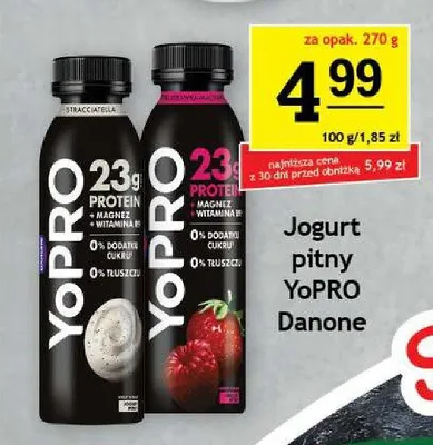 Jogurt pitny truskawka malina YoPRO Danone promocja w Gram Market
