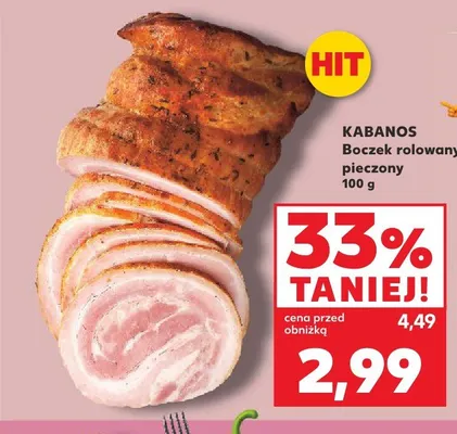 Boczek rolowany pieczony Kabanos promocja w Kaufland