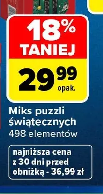 Miks puzzli świątecznych 498 elementów Interdruk promocja w Carrefour