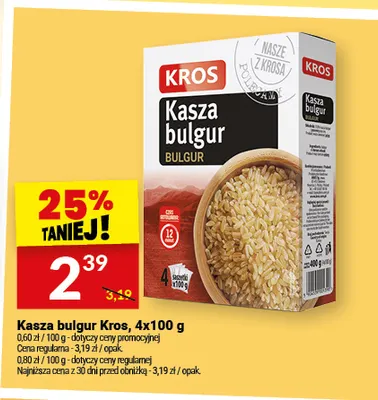 Kasza bulgur Kros 4-pak promocja w Twój Market