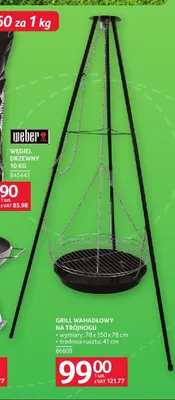 Grill wahadłowy na trójnogu promocja w Selgros