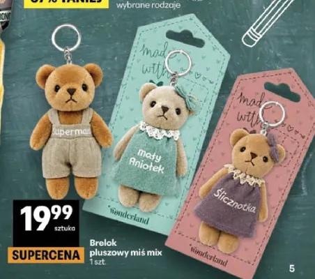 Brelok pluszowy miś Wonderland Ślicznotka promocja w Delikatesy Centrum