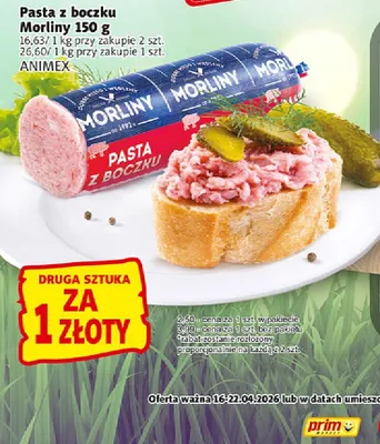 Pasta z boczku Morliny promocja w Prim Market