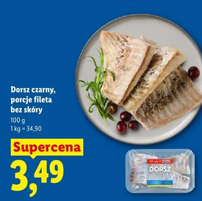 Dorsz czarny porcje fileta bez skóry promocja w Lidl