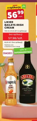 Likier Baileys Irish Cream promocja w Stokrotka