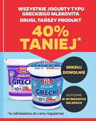 Jogurty typu greckiego Mlekovita promocja w Netto