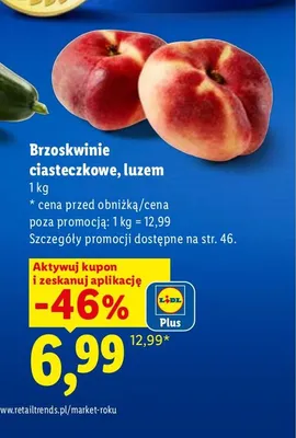 Brzoskwinie ciasteczkowe luzem promocja w Lidl