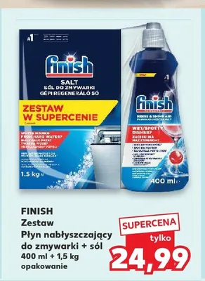 Zestaw płyn nabłyszczający do zmywarki Finish + sól do zmywarki Finish promocja w Kaufland