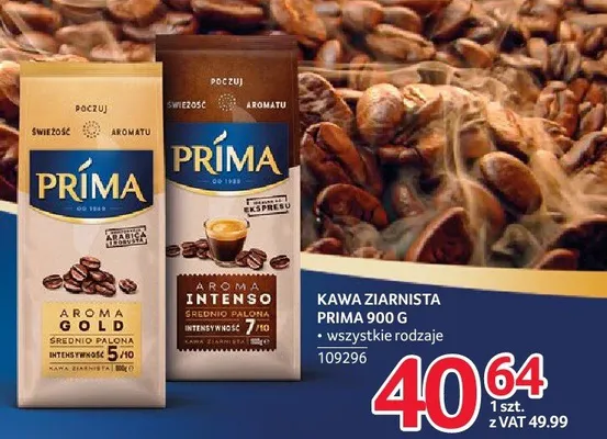 Kawa ziarnista Prima Aroma Intenso promocja w Selgros
