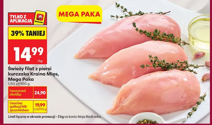 Filet z piersi kurczaka Mega Paka promocja w Biedronka
