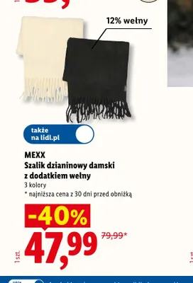 Szalik dzianinowy damski z dodatkiem wełny Mexx promocja w Lidl