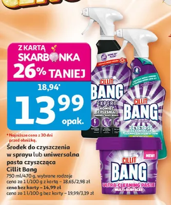 Środek do czyszczenia w sprayu Cillit Bang promocja w Auchan